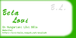 bela lovi business card